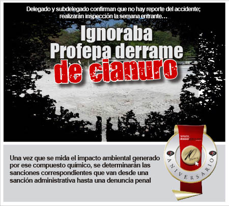 Ignoraba Profepa derrame de cianuro