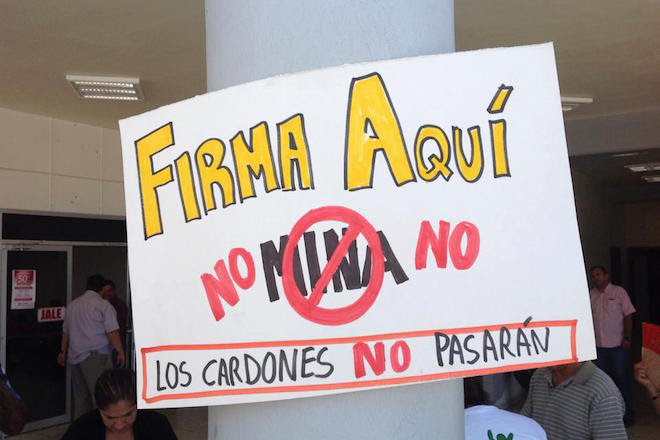 Van 8,000 firmas recabadas en La Paz contra Los Cardones