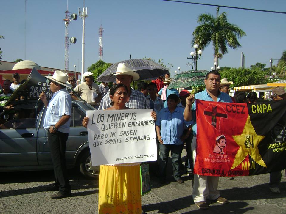 Marchan en Escuintla Chiapas contra la industria minera