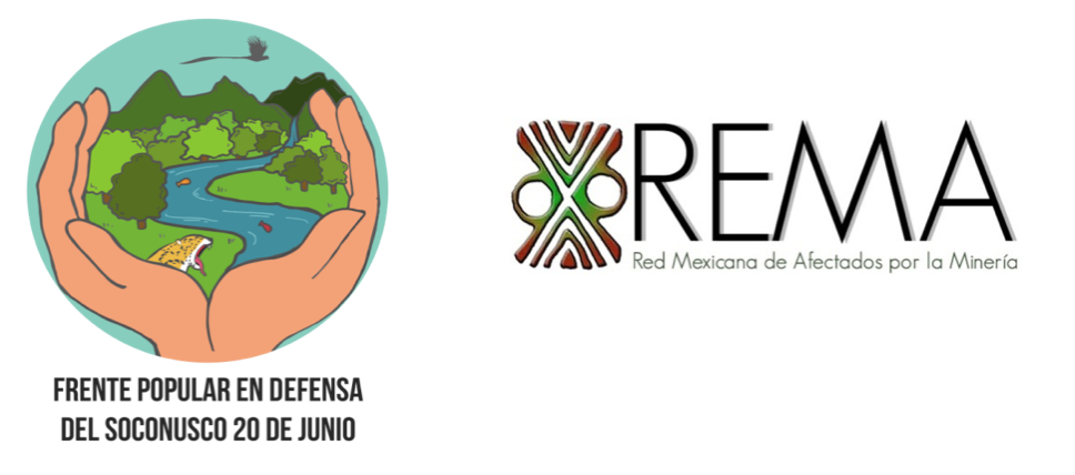 COMUNICADO  El Frente Popular en Defensa del Soconusco 20 de Junio mantenemos dos campamentos para detener la actividad minera en nuestro territorio.