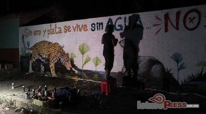 Realizan campaña de murales contra la minería en Ixtepec