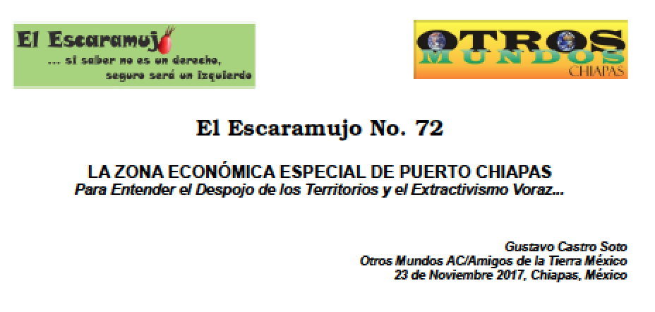 El Escaramujo No. 72 LA ZONA ECONÓMICA ESPECIAL DE PUERTO CHIAPAS
