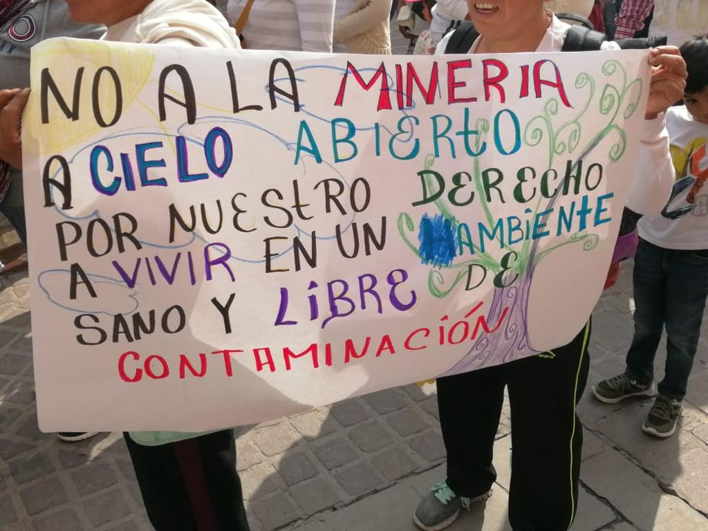 MARCHA CONTRA EL Proyecto Minero Cerro del Gallo de la empresa canadiense Argonaut Gold en el Estado de Guanajuato,