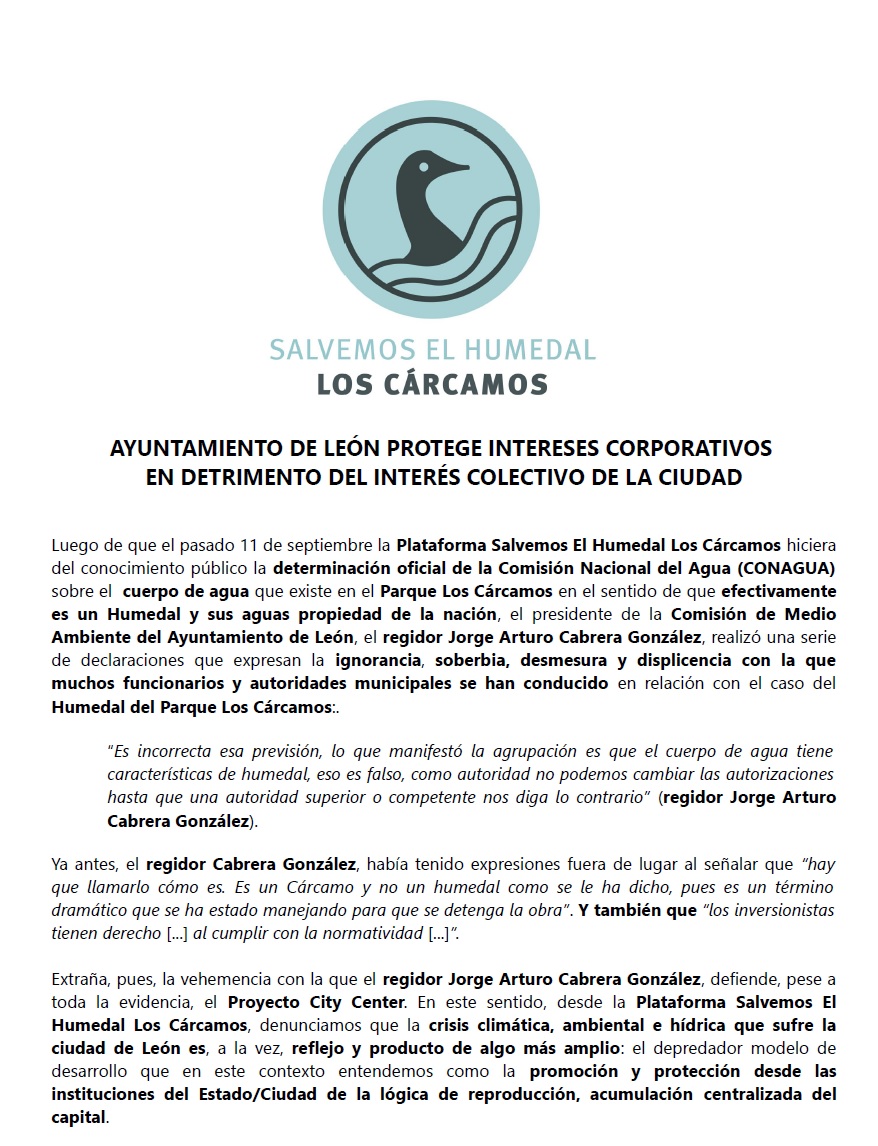 BOLETÍN DE PRENSA «AYUNTAMIENTO DE LEÓN PROTEGE INTERESES CORPORATIVOS EN DETRIMENTO DEL INTERÉS COLECTIVO DE LA CIUDAD»