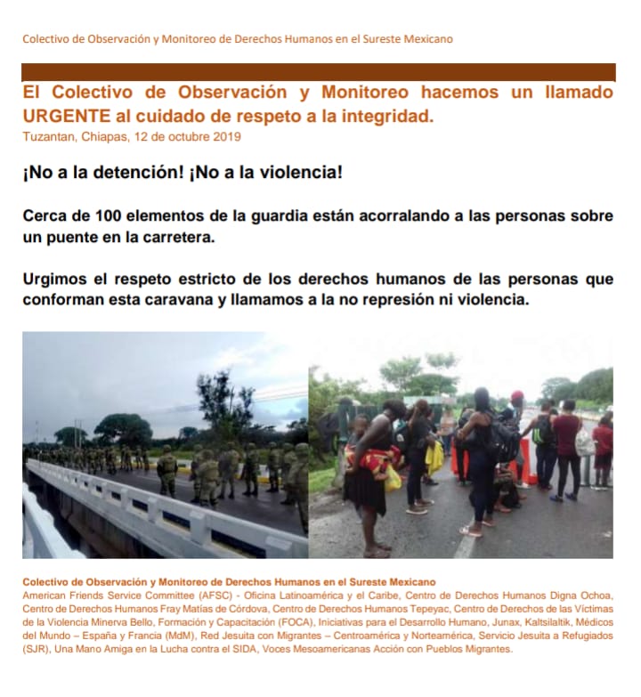 PROTECCIÓN A LA INTEGRIDAD DE LOS MIGRANTES Y NO AGRESIÓN DEL ESTADO