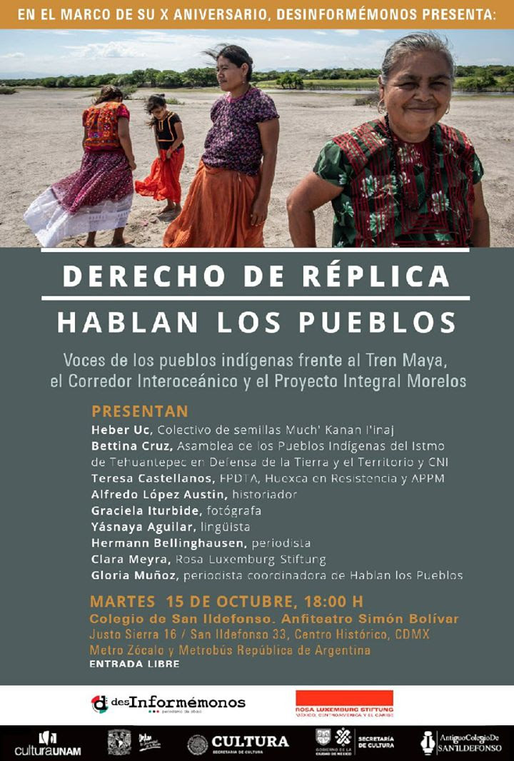 En el marco de su aniversario Desinformémonos presenta:  Derecho de Réplica. Hablan los Pueblos