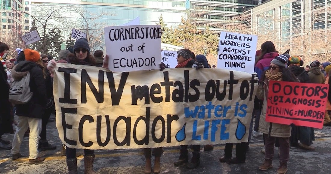 Las protestas contra las mineras canadienses no se quedan en AL y México, también llegan a Toronto