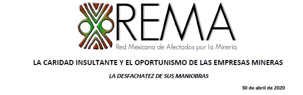 COMUNICADO «LA CARIDAD INSULTANTE Y EL OPORTUNISMO DE LAS EMPRESAS MINERAS . LA DESFACHATEZ DE SUS MANIOBRAS «