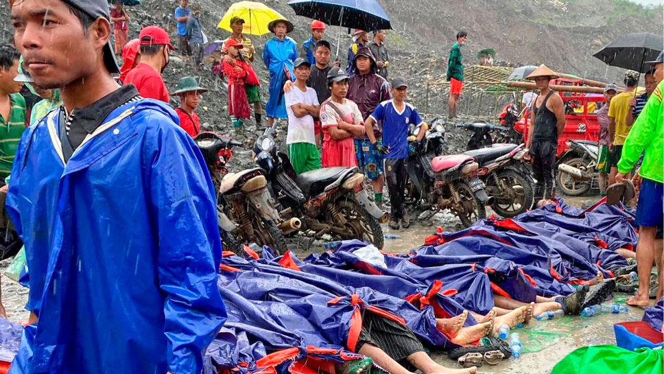 Son ya 162 muertos por deslave en mina de jade de Myanmar