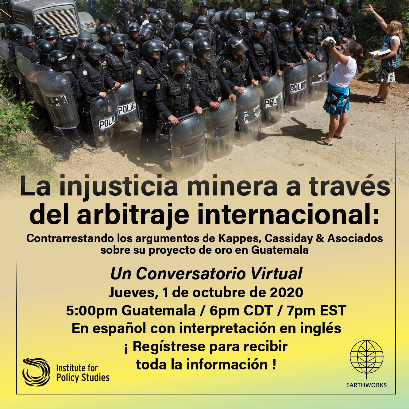 Invitación a Conversatorio el 1 de octubre: La injusticia minera a través del arbitraje internacional