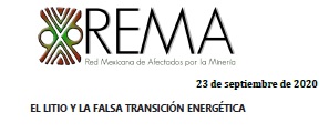 COMUNICADO DE REMA «EL LITIO Y LA FALSA TRANSICIÓN ENERGÉTICA»
