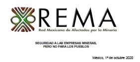 COMUNICADO REMA «SEGURIDAD A LAS EMPRESAS MINERAS, PERO NO PARA LOS PUEBLOS»