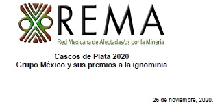 Comunicado REMA «Cascos de Plata 2020 Grupo México y sus premios a la ignominia»
