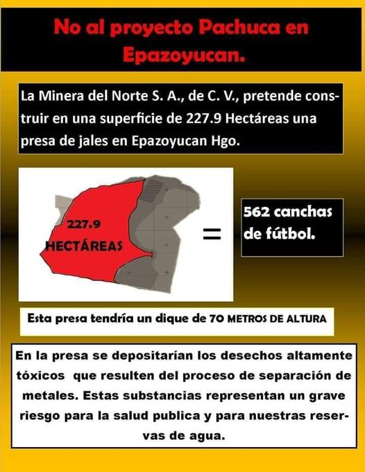 LOS EPAZOYUQUENSES NO QUEREMOS VIVIR JUNTO A 219 MILLONES DE TONELADAS DE DESECHOS MINEROS ALTAMENTE TÓXICOS Y PELIGROSOS