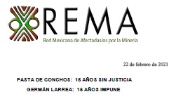 COMUNICADO. PASTA DE CONCHOS:  15 AÑOS SIN JUSTICIA  GERMÁN LARREA:  15 AÑOS IMPUNE