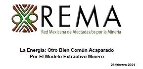 COMUNICADO. La Energía: Otro Bien Común Acaparado por El Modelo Extractivo Minero