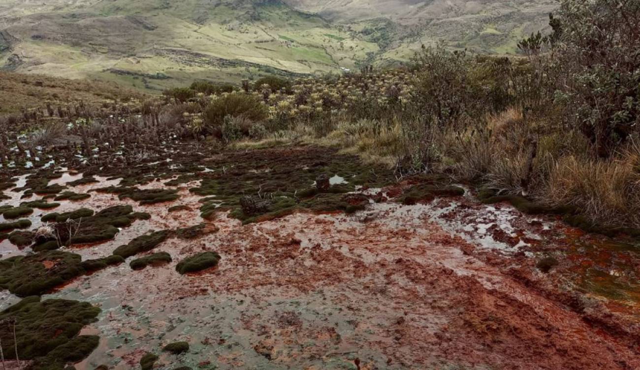 Zona hídrica del Páramo de Pisba afectada por minas de Carbón abandonadas