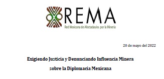 Comunicado «Exigiendo Justicia y Denunciando Influencia Minera sobre la Diplomacia Mexicana»
