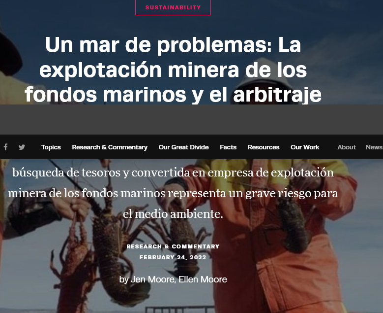 Reportaje- Un mar de problemas: La explotación minera de los fondos marinos y el arbitraje internacional en México