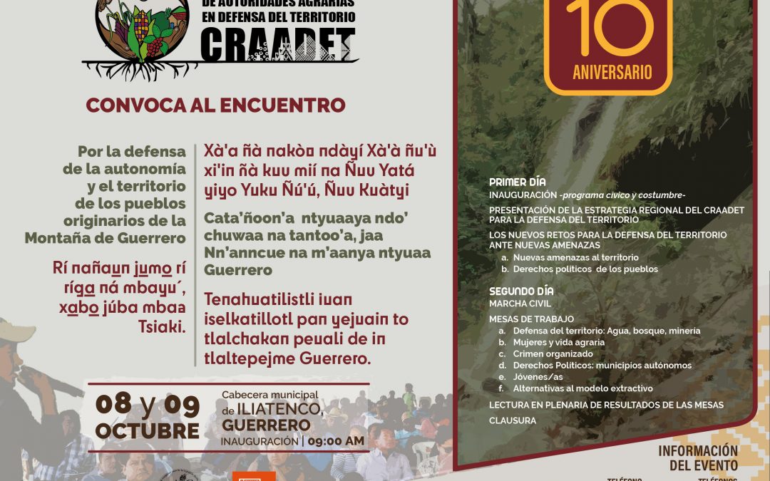 Encuentro por la defensa de la autonomía y el territorio de los pueblos originarios de la Montaña de Guerrero