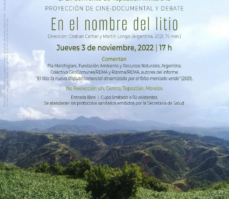 Proyección cine_documental “En el nombre del Litio”