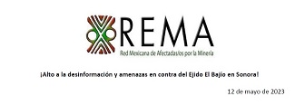 Comunicado REMA «¡Alto a la desinformación y amenazas en contra del Ejido El Bajío en Sonora!»