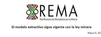 Comunicado REMA «El modelo extractivo sigue vigente con la ley minera»