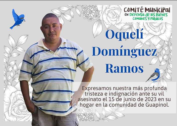 Asesinan a Oqueli Domínguez en Guapinol
