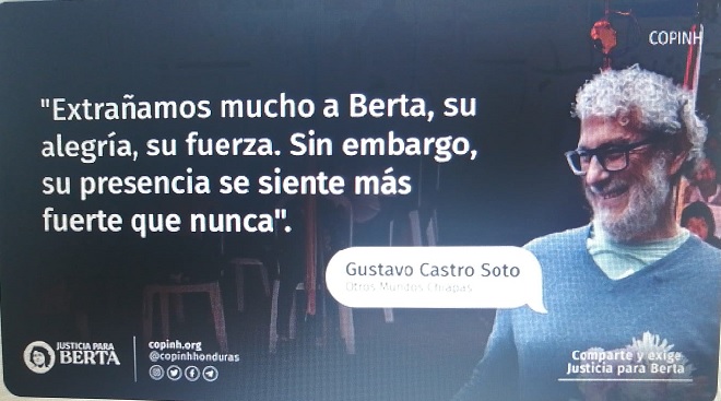 Entrevista de COPINH a Gustavo Castro. 8vo Aniversario Berta Cáceres
