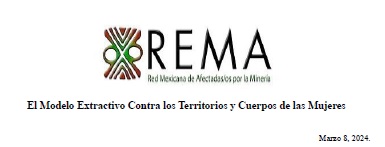 Comunicado «El Modelo Extractivo Contra los Territorios y Cuerpos de las Mujeres»